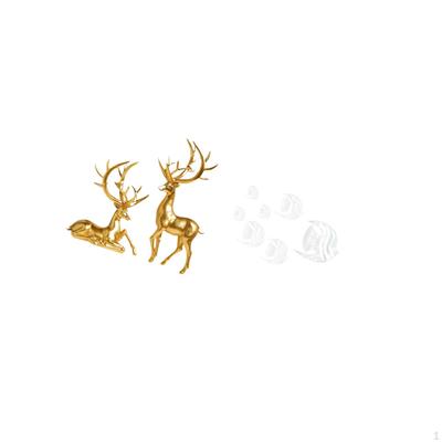 Elegant Resin Deer Figurines And Acrylic Mirror Fish Wall Decals Decorative Sculptures for Living