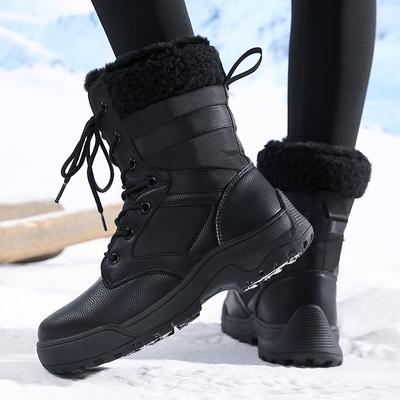 Winter Snow Boots Plush Warm Cotton Shoes Wear-resistant Sports Outdoor High-top Lace-up Boots Large Size