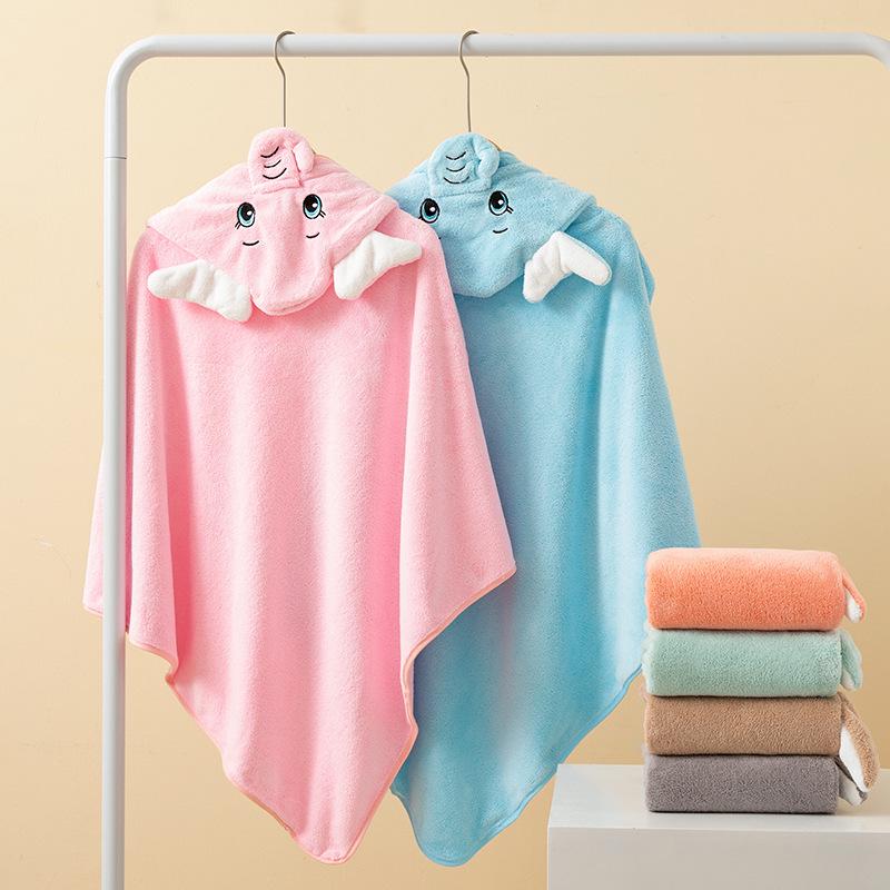 Newborn Coral Fleece Hooded Swaddle & Quick-Dry Bath Towel