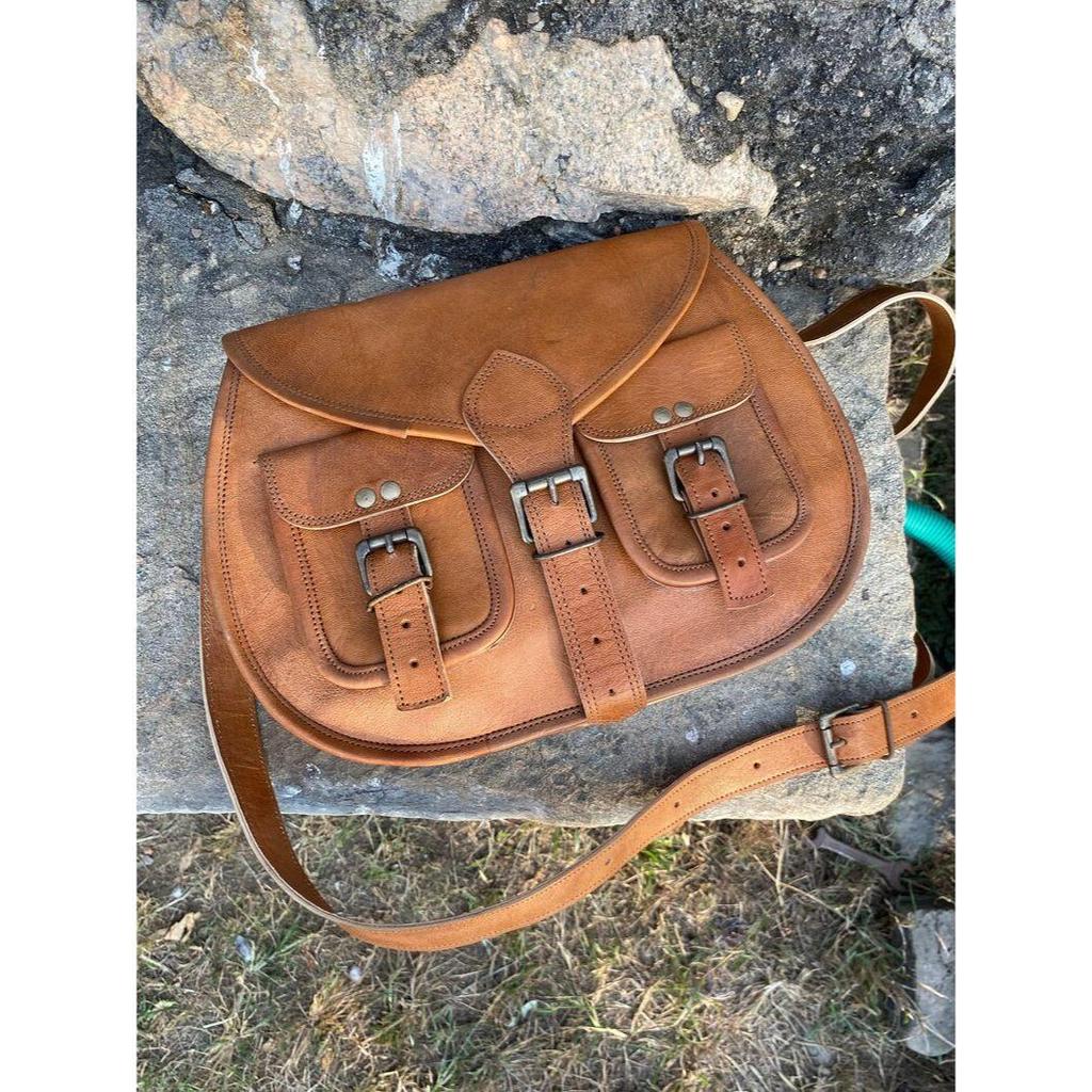 Leather Crossbody Saddle Bag: Vintage Handmade Shoulder Bag