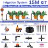 50-5m 1/4" Garden Drip Micro Irrigation 8-hole Adjustable Drippers with Stake 4/7mm Adapter PVC Tubing Automatic Watering System