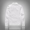 Men's Slim Fit White Washed Denim Jacket - Trendy Korean Style Long Sleeve Outerwear