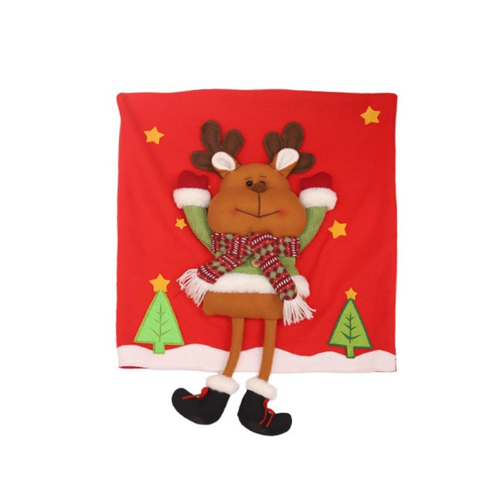 3D Doll Design Christmas Chair Cover Cloth Snowman Chair Cover Santa Chair Cover  Holiday Festival