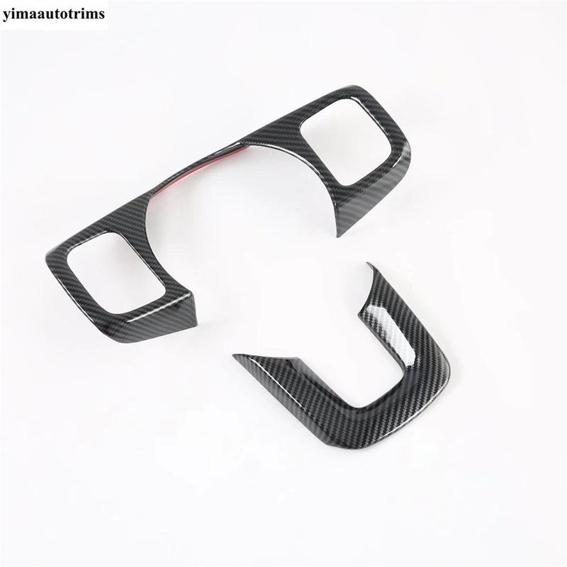 Steering Wheel Button Frame Cover Trim For Great Wall GWM WEY TANK 300 - 2025 ABS Carbon Fiber / Black Accessories Interior