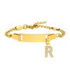 Bracelet Personnalisé au Nom Avec Initiales pour Garçon Fille, Gravure Gratuite Date ID Bracelet de Poignet Cadeau d'Anniversaire