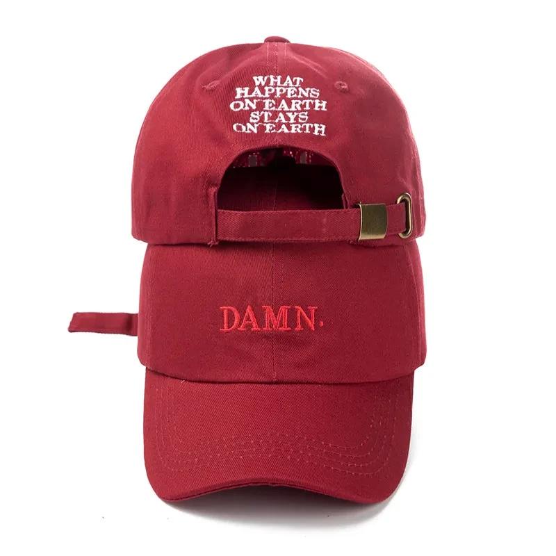 

DAMN-Embroidered Hats for Men and Women, Hip Hop, ShinCharacter Lamar, Unstructured , Baseball Cap Adjustable красный