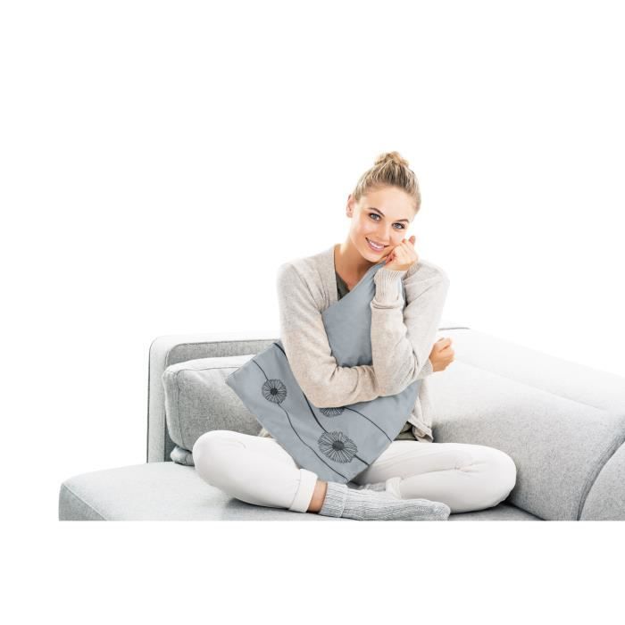 Hk 125 - coussin chauffant doux et confortable avec 6 réglages de température grâce à sa télécommande amovible et arret automatique