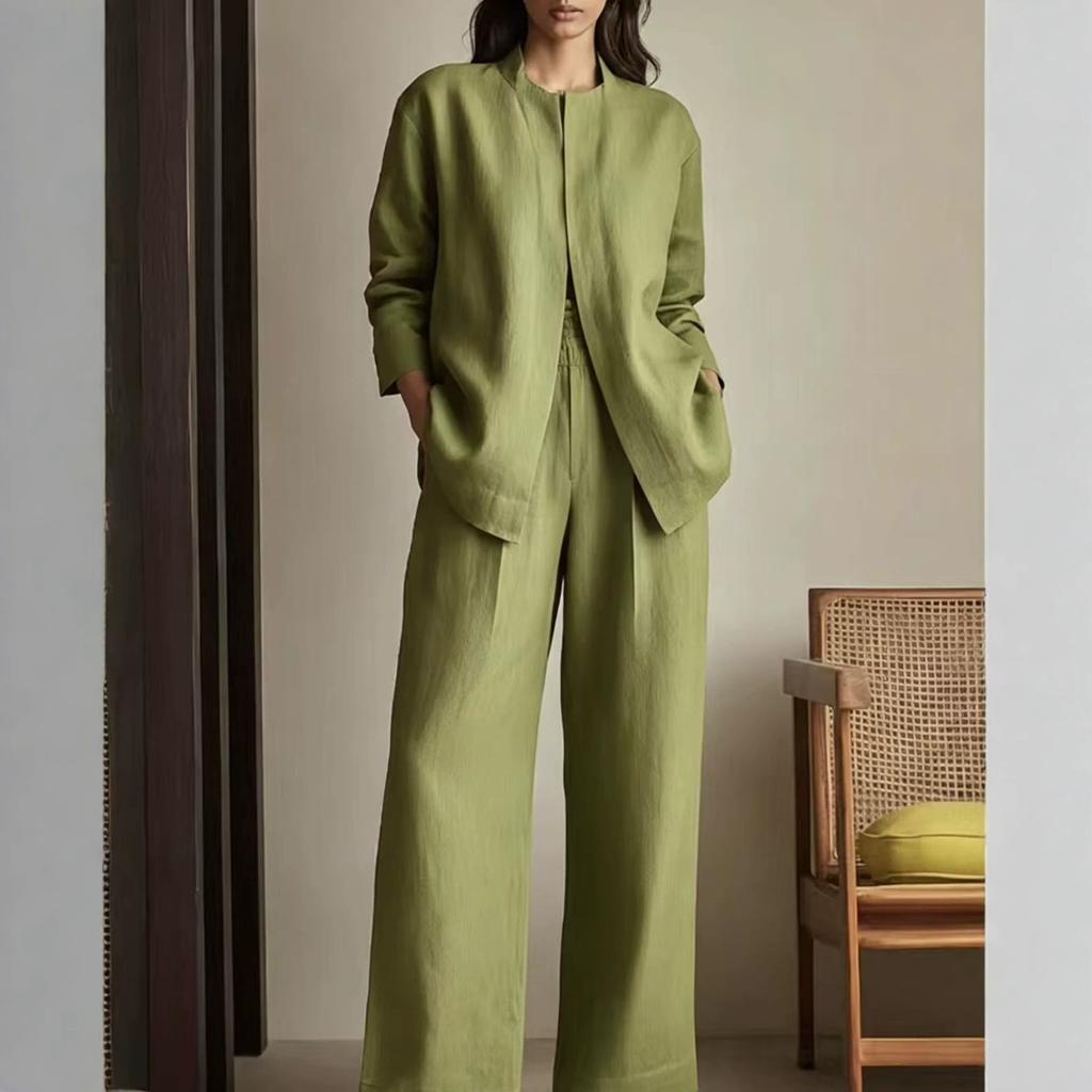 1116 New Batch Season New European and American Style Loose Shirt Wide Leg Pants Casual Suit Looks Tall