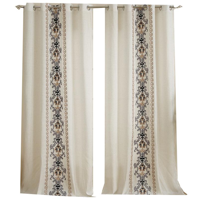 Platform Supply Bbk Linen Needle Embroidery Lace Perforated Curtains Hollow Bedroom Living Room Bedroom Large Balcony