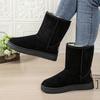 Mid Calf Snow Boots Women Waterproof Warm Platform Boots Large Size Winter Slip On Flat Casual Woman Booties
