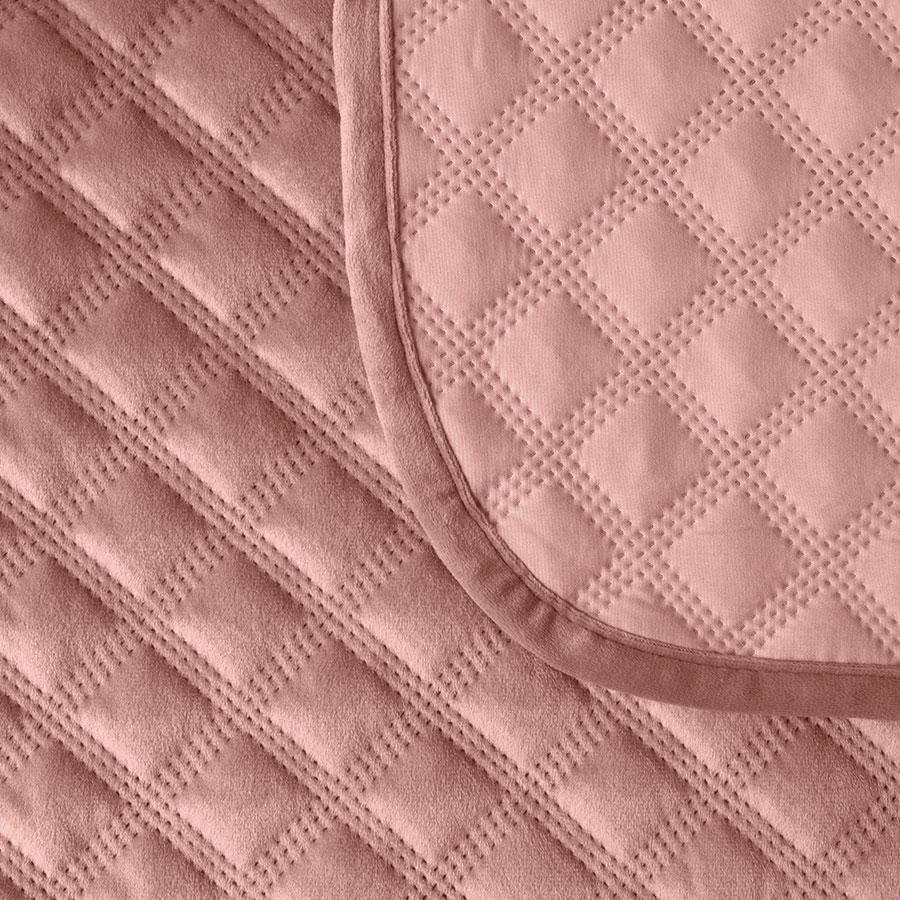 VELVI Dekorativer Bettüberwurf - Puderrosa - 170x210cm