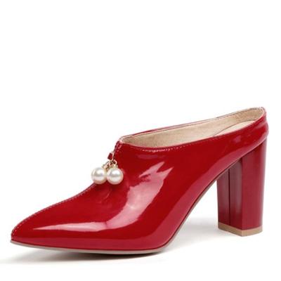 Sexy Flache Hausschuhe Damen High Heels Sommer Pantoletten Schuhe Damen Luxusmarke Designer Spitzschuh Rot Weiß Sandalen Große Größe