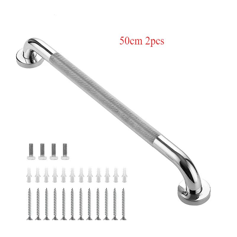 Barra de apoyo para inodoro y bañera de acero inoxidable de 300/400/500 mm, antideslizante, para ducha, soporte de seguridad, toallero