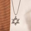Hexagonal Starburst Pendant Necklace: Retro European Hip Hop Style for Men