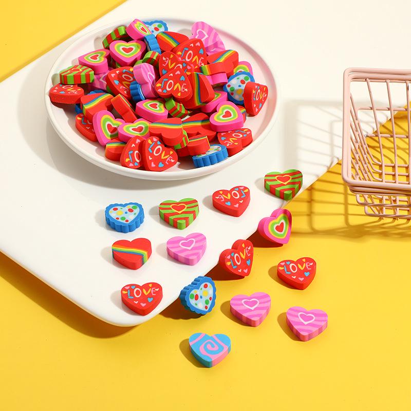 Heart-Shaped Valentine s Day Cartoon Animal Erasers for Kids