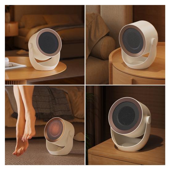 90 Degrees Oscillating Desktop Heater Portable Warmer with Dual Safety Protection Personal Space Heater for Home Office