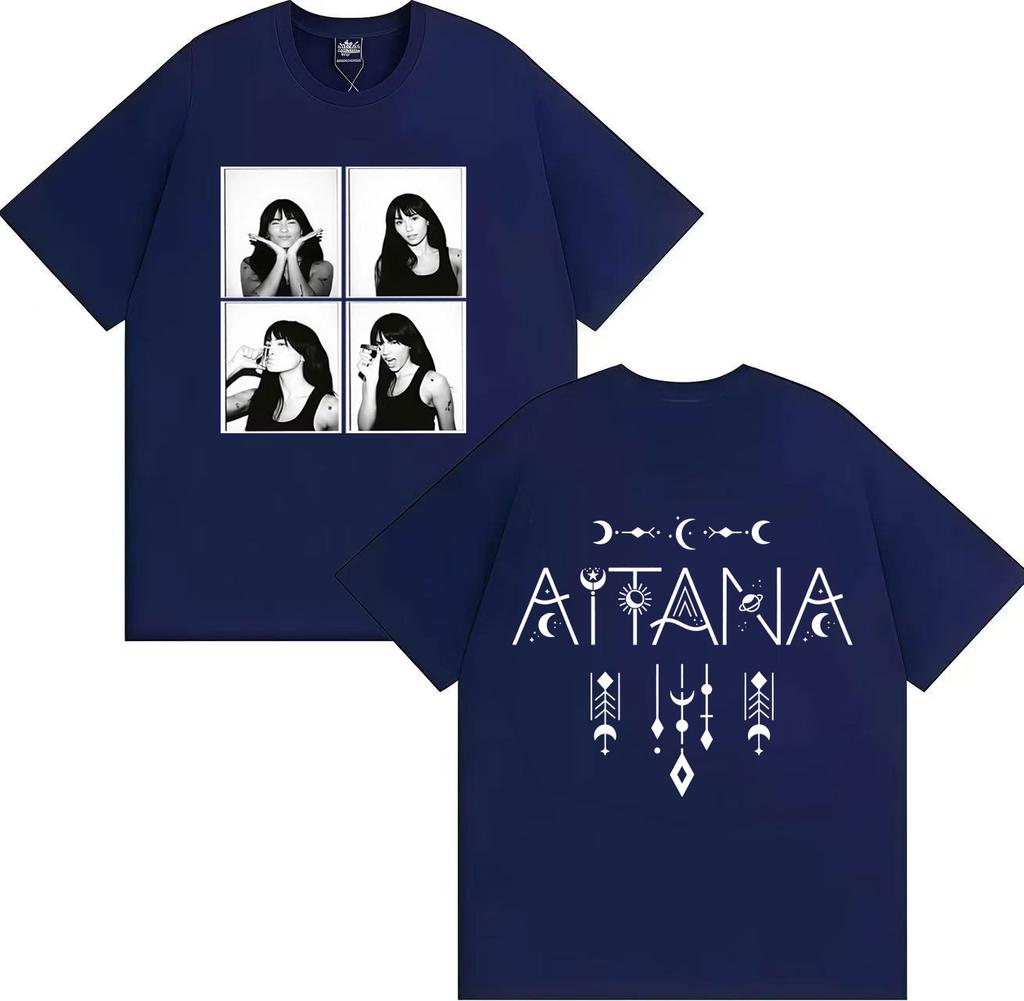 Trendy Aitana Graphics TShirt Men Women Pop Double Sided Print Summer Streetwear Cotton T Shirt Casual Tops Fans Gift Streetwear