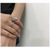 Korean Style S925 Silver Plated Irregular Double Layer Open Finger Ring for Women