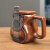 Guitar Mug 500ml Large Capacity Drink Tumbler with Lid 3D Ceramic Mug for Tea Christmas Cafe Women Men Water Travel Bookshelf