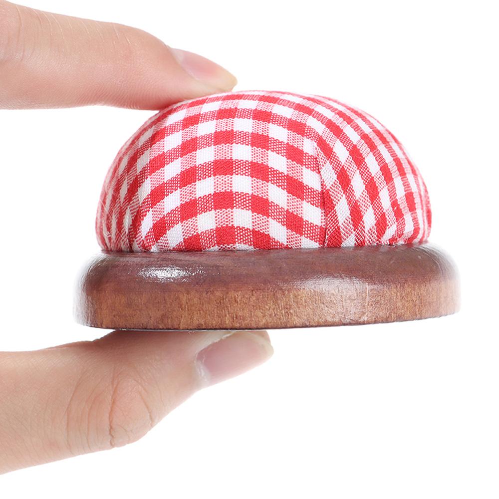 Storage Fabric DIY Craft Wood Bottom Needle Holder Sewing Accessories Needle Pillow Pin Cushion