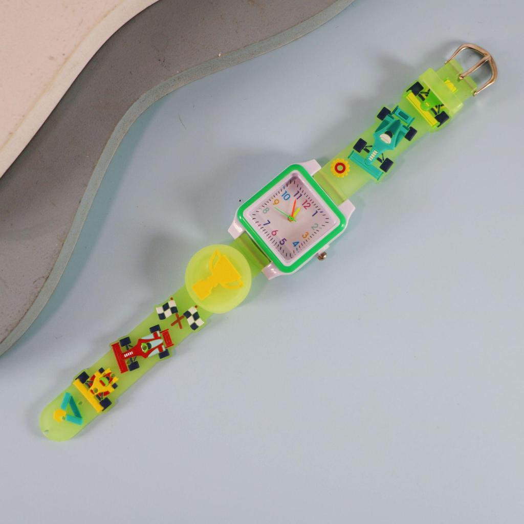 Cartoon Luminous Quartz Watch for Elementary Kids - Heart Design, Electronic & Pointer Display