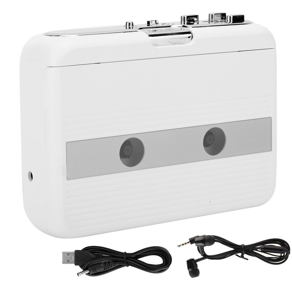 Portable Tape Player   Cassette Player FM Radio with AutoReverse Function(White )