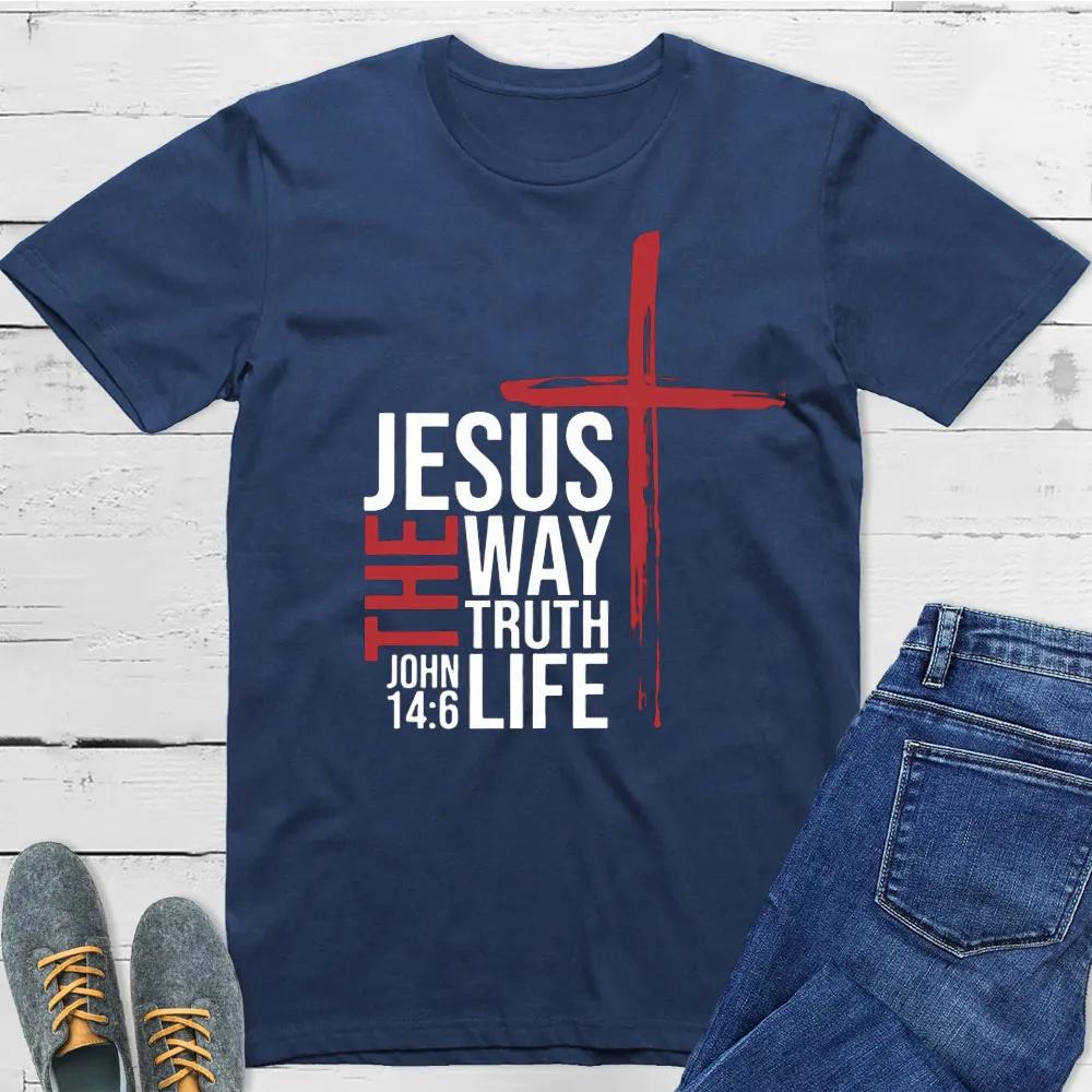 

Jesus Is The Only Way TShirt Mens and Womens Short Sleeve Cotton Tees Y2k Shirt Oversize Tops Summer Blouse Men Clothing 4XL
