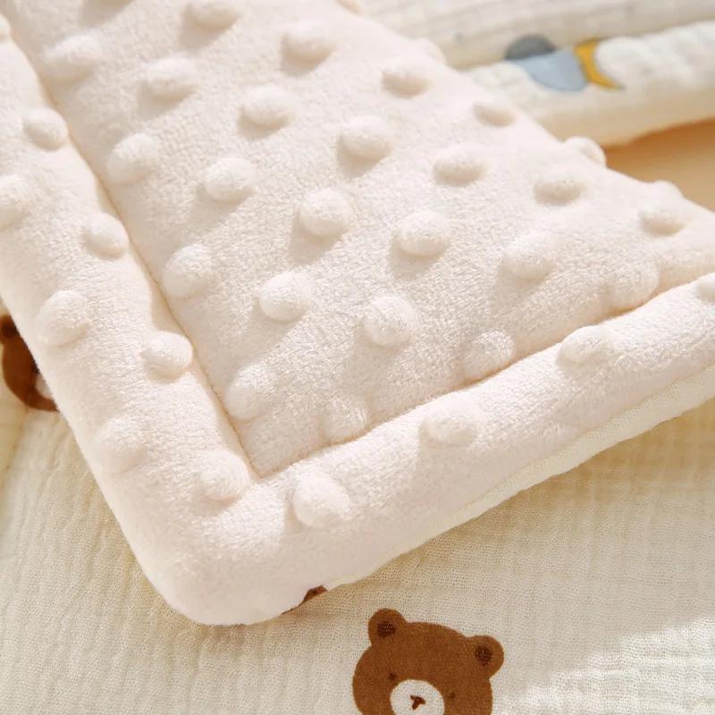 Baby Pillow 0-12 Months Baby Bean Velvet Pillow Cushion Four Seasons General Cotton Gauze Breathable Infant Pillow