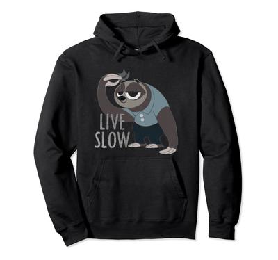 Disney Zootopia Live Slow Sloth Sketch Vintage Portrait Hoodie