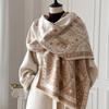 Retro printed letters light luxury warm coat shawl thickened neck protection scarf temperament autumn and winter cold women