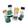 5 Pairs of Female Spring and Autumn Cartoon Green Frog Straight Plate Boneless Lovely Student Cotton Socks