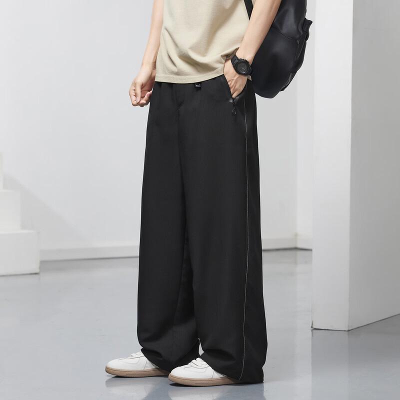 TonLion Men's 2026 Summer Relaxed Straight Wide-Leg Casual Pants