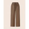 2025 Women's Casual Solid Color Drawstring Straight-Leg Pants - Spring & Autumn Collection