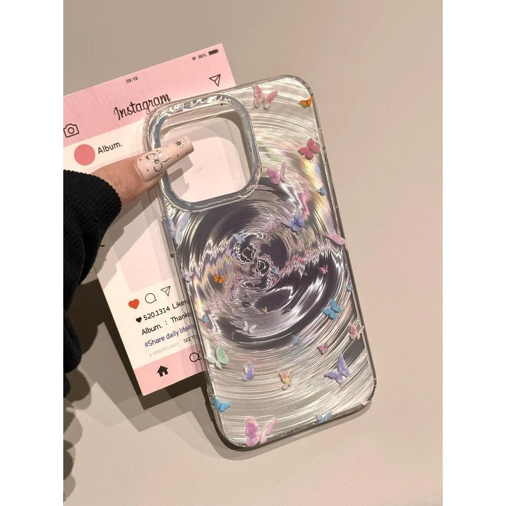 The New Butterfly Sparkling Light Case Is Suitable for The Apple 16promax Light Luxury Phone Case and Iphone15 Protective Case 14