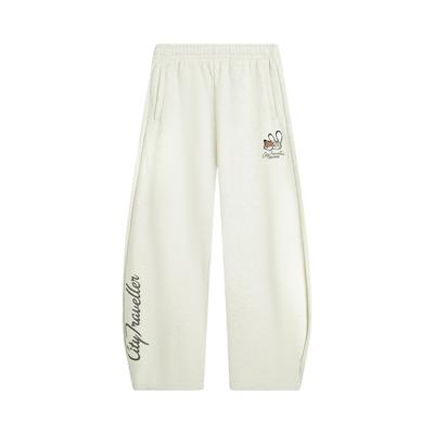 Li Ning Disney Pantalones Deportivos de Punto con Estampado de Letras y Patrón Holgado para Mujer AKLV846-5