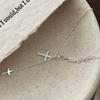 S925 Sterling Silver Necklaces For Women Simple Fashion Minimalist Cross Shape Necklaces Birthday Gift