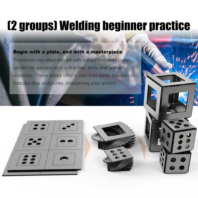 2Pcs Welding Practice Steel Plates Neat Edges Smooth Side For Novice Skill Development Block And Shape Assembly