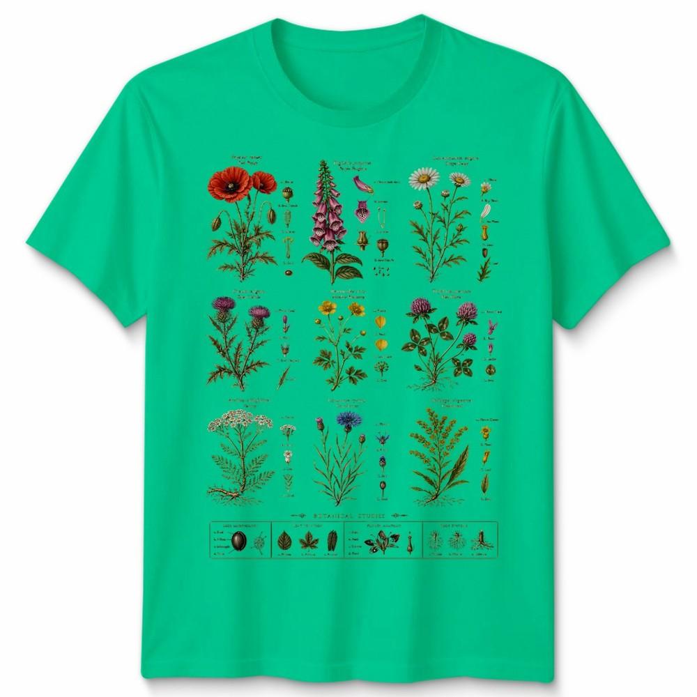 Flowers Variations Unisex T Shirt British Wildflowers Retro Cool Graphic Tee S