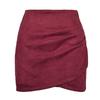 Solid Color Pleated Hip Hugging Skirt Women's Pure Color Ruffle Hip Skirt