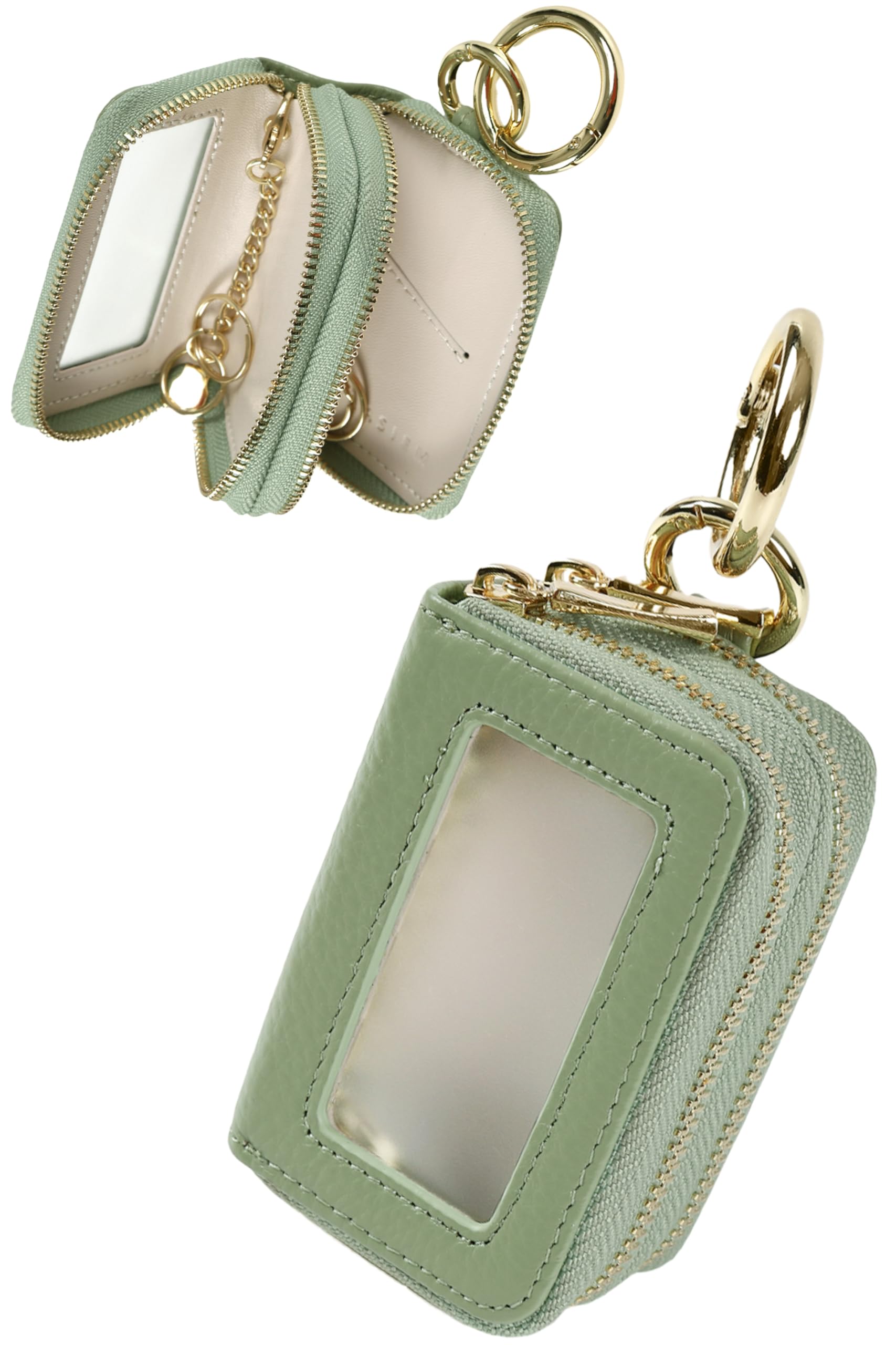 

LASIEM Чохол для смарт-ключа з натуральної шкіри з 2 ключами, поки ключі є смарт-ключем Прозорий Чохол для смарт-ключа для автомобіля Будинку Зелений x Білий Жіночий, Вікно, Зберігання,