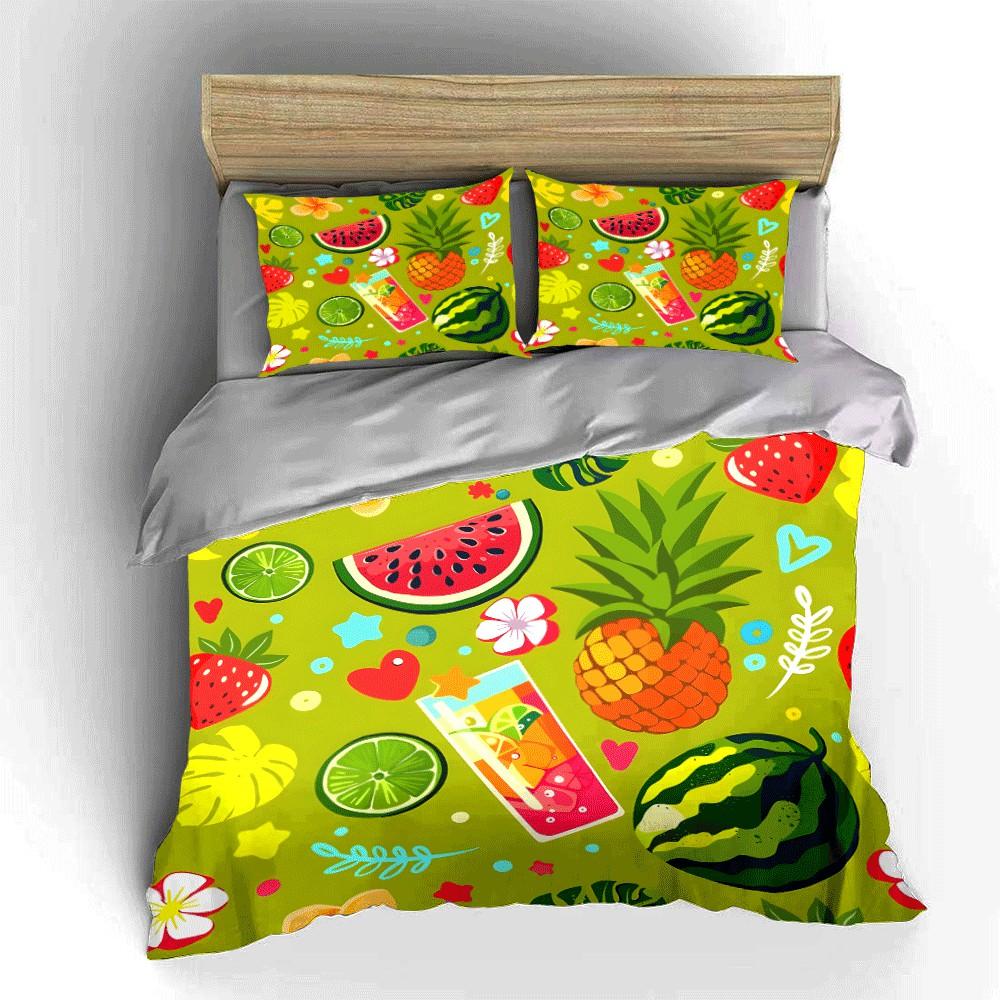 Fruit-Themed Summer Party Set Exquisite Three-Piece Bedding Set Gift For Kids And Adults