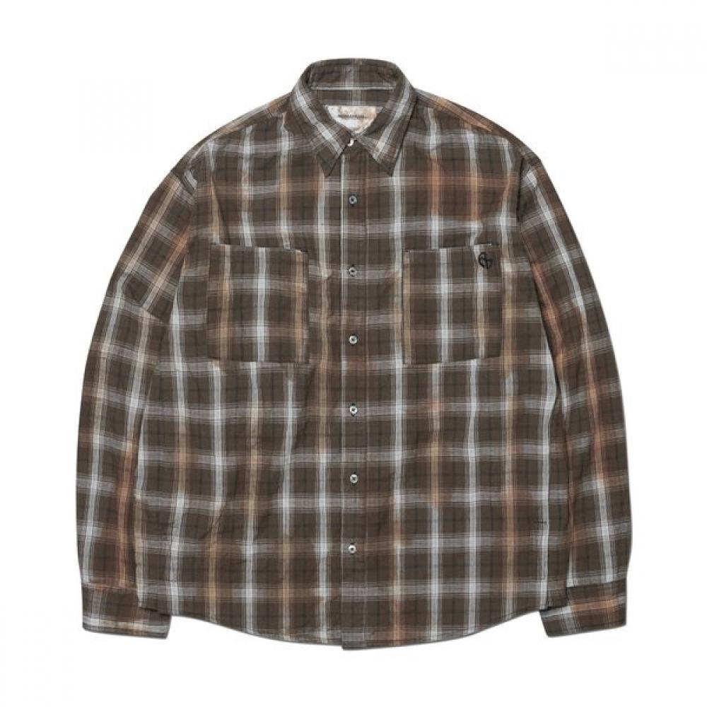 Nomanual O.d Check Shirt Brown M