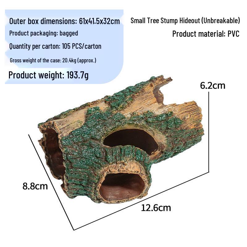 

Turtle Tank Landscaping Platform: Climbing Slope, Basking Area, Tree Stump, and Hiding Cave for Reptile Pets.