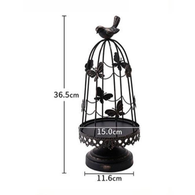 Creative European-Style Metal Birdcage Candle Holder Dining Table Decor Elegant Home Interior Decorative Tabletop Centerpiece