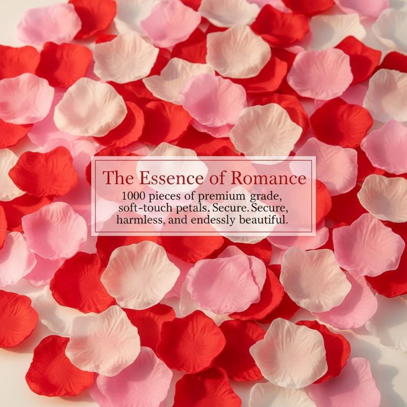 1000Pcs/pack Fake Rose Petals Artificial Flower Petals for Romantic Wedding Decoration Table Centerpiece Party Supplies