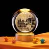 3D Earth Carved Night Light Ornament: Luminous Crystal Glass Ball Gift for Boys and Girls.