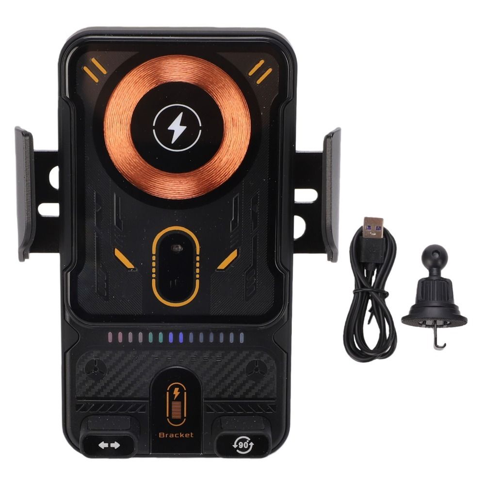 Black Car Phone Mount 15W Fast Charging Vent Clip Phone Mount Universal Car Phone Holder