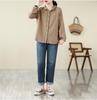 Women's Artistic Retro Embroidered Cotton Linen Shirt - Loose Casual Top for Spring 2026 Arrival