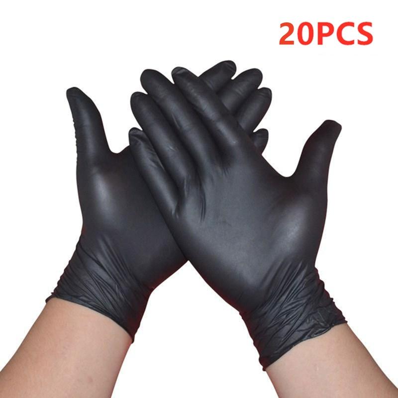 

100PCS Black Nitrile Gloves Disposable Powder Free Household Cleaning Gloves for Kitchen Beauty Salon Tattoo Working Gloves S