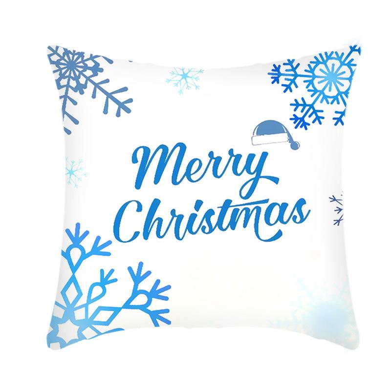 Ice and Snow Series Christmas Pillowcase, Blue Ice and Snow Ins Windblown Hair Pillowcase, American Cushion